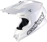 Off-Road Motorcycle Helmet Scorpion Exo Vx-16 Evo Air Polycarbonate White White Solid Size Xs