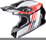Off-Road Motorcycle Helmet Scorpion Exo Vx-16 Evo Air Polycarbonate Black Grey Red Lignes Size L