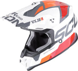 Off-Road Motorcycle Helmet Scorpion Exo Vx-16 Evo Air Polycarbonate White Orange Analog Size S