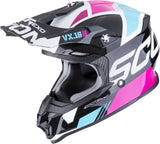Off-Road Motorcycle Helmet Scorpion Exo Vx-16 Evo Air Polycarbonate Metallic Black Blue Pink Analog Size S