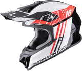 Off-Road Motorcycle Helmet Scorpion Exo Vx-16 Evo Air Polycarbonate Black Red Lignes Size Xs