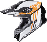 Off-Road Motorcycle Helmet Scorpion Exo Vx-16 Evo Air Polycarbonate Black Orange Lignes Size Xs