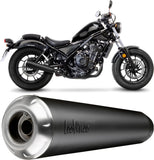 Exhaust Tip Without Sound Certification Classic Racer Steel Black Stainless Steel End Cap - Leovince Compatible With Honda Cmx 300 Rebel (2017-2024)