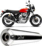 Dual Exhaust System Without Sound Certification Classic Racer Stainless Steel Stainless Steel End Cap - Leovince Compatible With Royal Enfield Interceptor 650 (2019-2026)