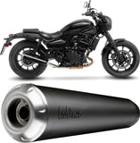Exhaust Tip Without Sound Certification Classic Racer Steel Black Stainless Steel End Cap - Leovince Compatible With Kawasaki Eliminator 500 - Se (2024-2026)