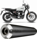 Exhaust Tip Without Sound Certification Classic Racer Steel Black Stainless Steel End Cap - Leovince Compatible With Honda Gb 350 S (2025-2026)
