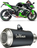 Exhaust Tip Without Sound Certification Gp Corsa Steel Black - Leovince Compatible With Kawasaki Ninja 400 (2018-2021)