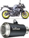 Exhaust Tip Without Sound Certification Lv-10 Steel Black Stainless Steel End Cap - Leovince Compatible With Yamaha Fz-10 - Sp (2022-2025)