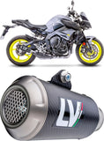 Exhaust Tip Without Sound Certification Lv-10 Carbon Fiber Stainless Steel End Cap - Leovince Compatible With Yamaha Fz-10 - Sp (2016-2020)