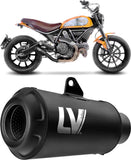 Exhaust Tip Without Sound Certification Lv-12 R Steel Black Carbon Fiber End Cap - Leovince Compatible With Honda Crf 1100 L Africa Twin Dct (2024-2026)