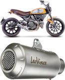Exhaust Tip Without Sound Certification Lv-10 Stainless Steel Stainless Steel End Cap - Leovince Compatible With Ducati Scrambler 800 - Full Throttle (2017-2020)
