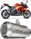 Dual Exhaust System Without Sound Certification Lv-10 Stainless Steel Stainless Steel End Cap - Leovince Compatible With Kawasaki Z 1000 Sx (2010-2016)