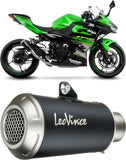 Exhaust Tip Without Sound Certification Lv-10 Steel Black Stainless Steel End Cap - Leovince Compatible With Kawasaki Ninja 400 (2018-2021)