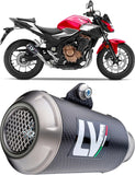 Exhaust Tip Without Sound Certification Lv-10 Carbon Fiber Stainless Steel End Cap - Leovince Compatible With Honda Cb 500 Hornet (2024-2026)