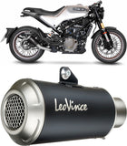Exhaust Tip Without Sound Certification Lv-10 Steel Black Stainless Steel End Cap - Leovince Compatible With Husqvarna Vitpilen 125 (2021-2023)