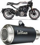 Exhaust Tip Without Sound Certification Lv-10 Steel Black Stainless Steel End Cap - Leovince Compatible With Husqvarna Svartpilen 401 (2020-2023)