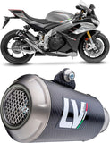 Exhaust Tip Without Sound Certification Lv-10 Carbon Fiber Stainless Steel End Cap - Leovince Compatible With Aprilia Tuono V4 1100 Factory (2021-2024)