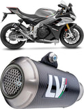 Exhaust Tip Without Sound Certification Lv-10 Carbon Fiber Stainless Steel End Cap - Leovince Compatible With Aprilia Rsv4 1100 (2021-2024)