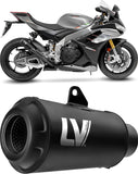 Exhaust Tip Without Sound Certification Lv-14 R Steel Black Carbon Fiber End Cap - Leovince Compatible With Kawasaki Ninja 500 - Se (2024-2026)