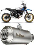 Exhaust Tip Without Sound Certification Lv-10 Stainless Steel Stainless Steel End Cap - Leovince Compatible With Ducati Scrambler 800 Desert Sled (2021-2022)