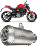 Exhaust Tip Without Sound Certification Lv-10 Stainless Steel Stainless Steel End Cap - Leovince Compatible With Ducati Monster 937 (2021-2024)