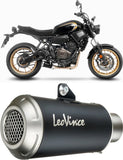Complete Exhaust System Without Catalytic Converter And Without Sound Certification Lv-10 Steel Black Stainless Steel End Cap - Leovince Compatible With Yamaha Mt-07 (2021-2024)