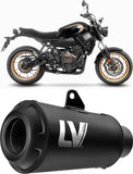Complete Exhaust System Without Catalytic Converter And Without Sound Certification Lv-10 Steel Full Black Steel Black End Cap - Leovince Compatible With Yamaha Yzf-R7 700 (2021-2024)