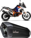 Exhaust Tip Without Sound Certification Lv-12 R Steel Black Carbon Fiber End Cap - Leovince Compatible With Ktm 1290 Super Adventure R - S (2021-2024)