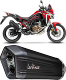 Exhaust Tip Without Sound Certification Lv-12 R Steel Black Carbon Fiber End Cap - Leovince Compatible With Honda Crf 1100 L Africa Twin (2020-2023)
