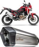 Exhaust Tip Without Sound Certification Lv-12 R Stainless Steel Carbon Fiber End Cap - Leovince Compatible With Honda Crf 1100 L Africa Twin Dct (2020-2023)