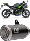 Exhaust Tip Without Sound Certification Lv Corsa S Steel Black Stainless Steel End Cap - Leovince Compatible With Kawasaki Ninja 500 - Se (2024-2026)