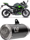 Exhaust Tip Without Sound Certification Lv Corsa S Steel Black Stainless Steel End Cap - Leovince Compatible With Kawasaki Z 400 (2022-2023)