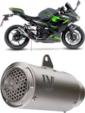Exhaust Tip Without Sound Certification Lv Corsa S Titanium Stainless Steel End Cap - Leovince Compatible With Kawasaki Z 400 (2019-2021)
