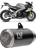 Exhaust Tip Without Sound Certification Lv Corsa S Steel Black Stainless Steel End Cap - Leovince Compatible With Aprilia Tuono V4 1100 Factory (2019-2020)
