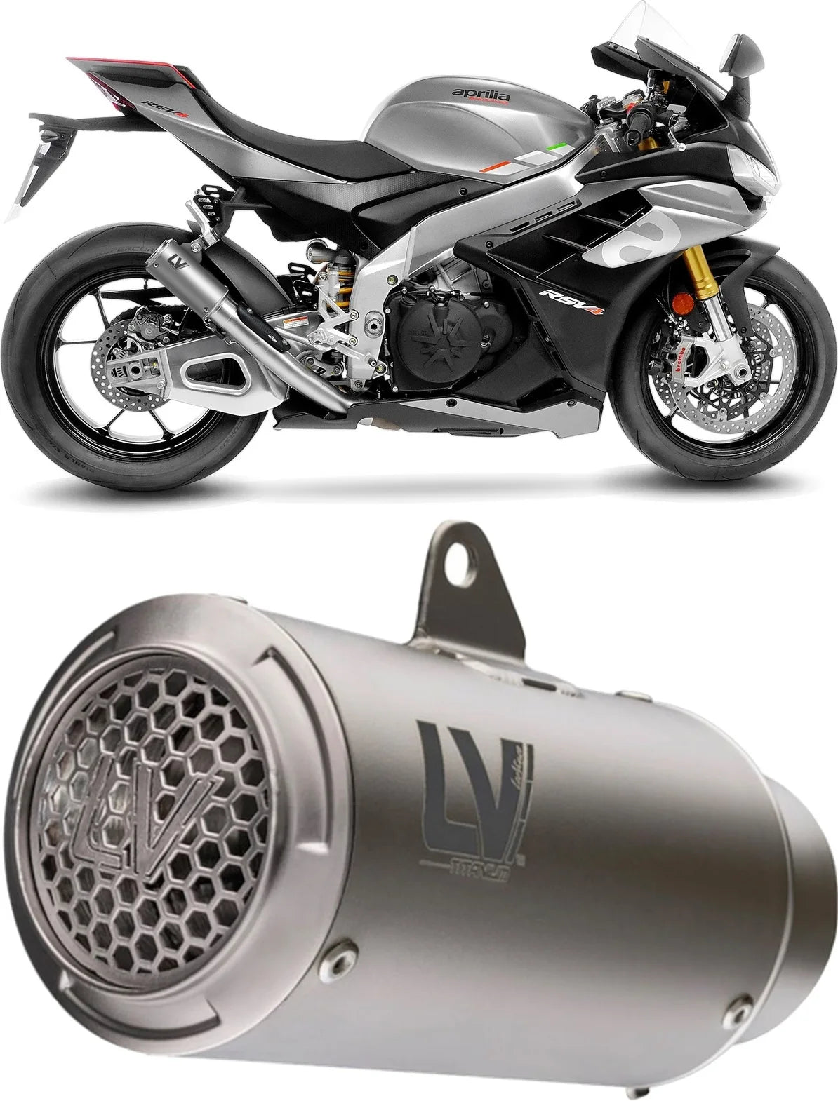 Exhaust Tip Without Sound Certification Lv Corsa S Titanium Stainless Steel End Cap - Leovince Compatible With Aprilia Rsv4 1000 Rr (2019-2020)