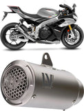 Exhaust Tip Without Sound Certification Lv Corsa S Titanium Stainless Steel End Cap - Leovince Compatible With Aprilia Tuono V4 1100 (2021-2024)