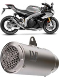 Exhaust Tip Without Sound Certification Lv Corsa S Titanium Stainless Steel End Cap - Leovince Compatible With Aprilia Tuono V4 1100 Factory (2021-2024)