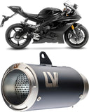 Exhaust Tip Without Sound Certification Lv Corsa Steel Black Stainless Steel End Cap - Leovince Compatible With Yamaha Yzf-R6 (2006-2021)