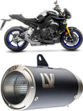 Exhaust Tip Without Sound Certification Lv Corsa Steel Black Stainless Steel End Cap - Leovince Compatible With Yamaha Fz-10 - Sp (2016-2020)