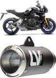 Exhaust Tip Without Sound Certification Lv Corsa Carbon Fiber Stainless Steel End Cap - Leovince Compatible With Yamaha Mt-10 - Sp (2016-2020)