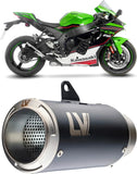 Exhaust Tip Without Sound Certification Lv Corsa Steel Black Stainless Steel End Cap - Leovince Compatible With Kawasaki Zx 10R Ninja (2016-2020)