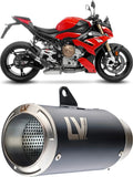 Exhaust Tip Without Sound Certification Lv Corsa Steel Black Stainless Steel End Cap - Leovince Compatible With Bmw S 1000 Rr (2019-2024)