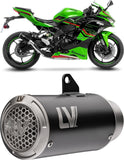Exhaust Tip Without Sound Certification Lv Corsa S Steel Black Stainless Steel End Cap - Leovince Compatible With Kawasaki Zx 4Rr Ninja (2024-2026)