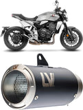 Exhaust Tip Without Sound Certification Lv Corsa Steel Black Stainless Steel End Cap - Leovince Compatible With Honda Cb 1000 R Neo Sports Café (2018-2024)