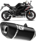 Exhaust Tip Without Sound Certification Lv-14 R Steel Black Carbon Fiber End Cap - Leovince Compatible With Kawasaki Ninja 1000 Sx (2020-2024)
