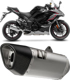 Exhaust Tip Without Sound Certification Lv-14 R Stainless Steel Carbon Fiber End Cap - Leovince Compatible With Kawasaki Ninja 1100 Sx Tourer (2020-2024)