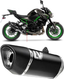 Exhaust Tip Without Sound Certification Lv-14 R Steel Black Carbon Fiber End Cap - Leovince Compatible With Kawasaki Z 900 (2020-2024)