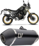 Exhaust Tip Without Sound Certification Lv-14 Steel Black Carbon Fiber End Cap - Leovince Compatible With Yamaha Ténéré 700 (2021-2024)