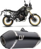 Exhaust Tip Without Sound Certification Lv-14 Steel Black Carbon Fiber End Cap - Leovince Compatible With Yamaha Ténéré 700 Extreme (2019-2020)