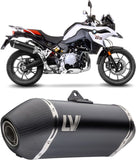 Exhaust Tip Without Sound Certification Lv-14 Steel Black Carbon Fiber End Cap - Leovince Compatible With Bmw F 800 Gs (2024-2026)